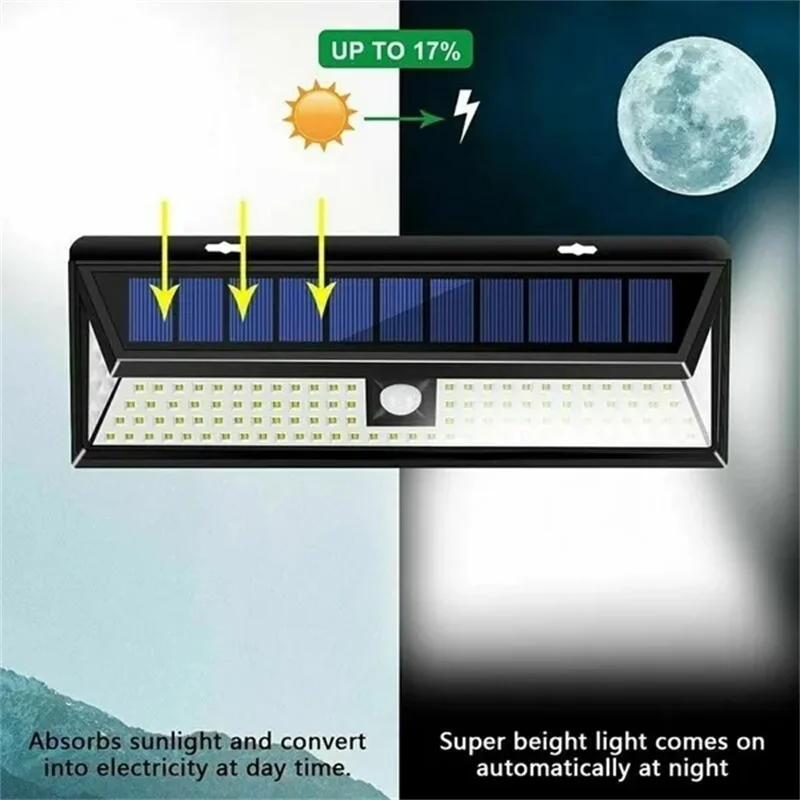 Solar Lights 118LED Wall Solar Light Outdoor Security Lighting Nightlight Waterproof IP65 Motion Sensor Detector Lamp Garden